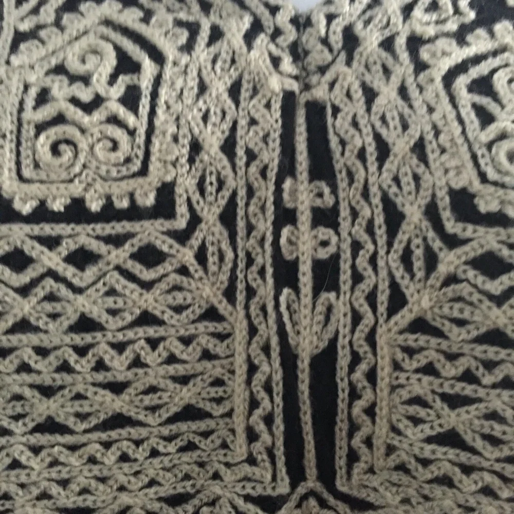 Free People Santa Maria Top Sweatshirt Embroidered Cotton 3/4 Sleeve Pullover XS